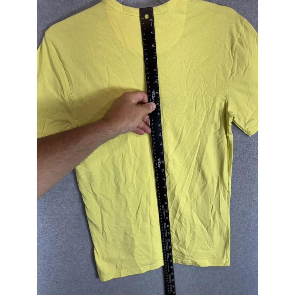 Calvin Klein Shirt Mens Extra Small Yellow Sleepwear Stretch Crewneck Tee Logo